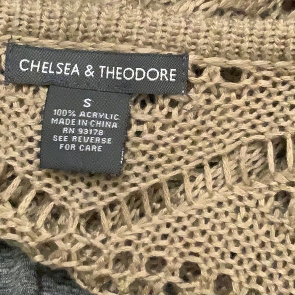 Chelsea & Theodore brown, long open front sweater with long sleeves. Size S - Picture 5 of 5